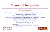 Numerical Integration - University of Southern Californiacacs.usc.edu/education/phys516/NumIntg.pdf• Numerical integration = weighted sum of function values ... (j−1)P j−2 ⎧