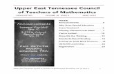 Upper East Tennessee Council of Teachers of … East Tennessee Council of Teachers of Mathematics Newsletter Vol. 18 Issue 6! 3 ! !!! ! S-STEM Cohort Opportunity! A grant designed