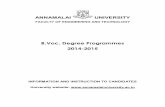 B.Voc. Degree Programmes 2014-2015 - Annamalai …annamalaiuniversity.ac.in/adm/downloads/b_voc_prosepectus.pdf · apply for admission to B.Voc Degree ... second among four star rated