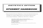 DIETETICS OPTION - University of Hawaii · DIETETICS OPTION STUDENT HANDBOOK ... 2 Specialized Areas ... Exam questions cover six areas: ...