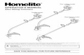 OPERATOR’S MANUAL - Gardner Inc · OPERATOR’S MANUAL 25cc String Trimmers SAVE THIS MANUAL FOR FUTURE REFERENCE Your trimmer has been engineered and manufactured to …