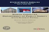 NORTH CAROLINA EPARTMENT OF PUBLIC AFETY North Carolina Department of Public Safety (Department) is charged with reducing crime and enhancing public safety for North Carolinians. The
