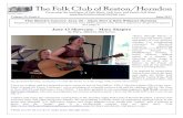 The Folk Club of Reston/  Folk Club of Reston/Herndon Preserving the traditions of Folk Music, Folk Lore, and Gentle Folk Ways   Volume 33, Issue