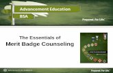 The Essentials of Merit Badge Counseling - 247 Scouting€¦ ·  · 2017-02-20Citizenship training ... The unit reports the merit badge as advancement. ... Guide to Advancement.