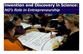 Invention and Discovery in Sciencensl/Lectures/Junior_seminar/JPW 2009...Invention and Discovery in Science: NDNDs’s Role in Entrepreneurship ND’s ... Discoveries Laboratory Lab