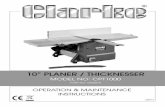 10” PLANER / THICKNESSER€¦ ·  · 2015-10-08operation & maintenance instructions ls0914 10” planer / thicknesser model no: cpt1000 part no: 6500870