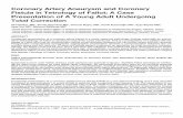 Coronary Artery Aneurysm and Coronary Fistula in Tetrology of Fallot: A Case ... ·  · 2014-03-27Coronary Artery Aneurysm and Coronary Fistula in Tetrology of Fallot: A Case Presentation