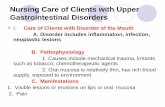 Nursing Care of Clients with Upper Gastrointestinal … Care of Clients with Upper Gastrointestinal Disorders E. Nursing Care 1. Goal: to relieve pain and symptoms, so client can continue