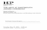 presents THE ARTS AT DARTMOUTH AWARD CEREMONY€¦ ·  · 2016-05-23THE ARTS AT DARTMOUTH AWARD CEREMONY Guest of Honor ... (piano/vocal coach, produced vocals) ... conductor of