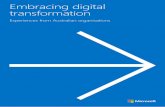 Embracing digital transformation - info.microsoft.com · Embracing digital transformation Experiences from Australian organisations icrosoft ... from the traditional cumbersome ...