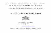 S.C.S. (A) College, Puriscscollege.nic.in/Syllabus/ma-geography.pdf · Dualism and Dichotomy in Geography-Determinism vs. Possibilism. Systematic vs. Regional, Physical vs. Human.