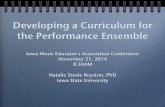 Developing a Curriculum for the Performance Ensemblenataliesteeleroyston.weebly.com/uploads/9/4/1/8/9418250/curriculum... · Sight-sing music in major and minor keys, ... a systematic