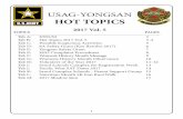 HOT TOPICS - United States Army · HOT TOPICS Vol. 5 Continued... ... A signed DA Form 7566 Risk Management Worksheet will ... Obey traffic signals unless otherwise directed by MPs