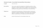Student Guide: Controlled Unclassified Information · Student Guide: Controlled ... Unclassified Technical Data From Public Disclosure, and Army Regulation (AR) 70- ... Information