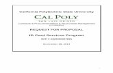 ID Card Services Program - AFD - Cal Poly ·  · 2014-11-196 ID Card Services Program RFP GW20000007825 Contracts & Procurement/Risk & Real Estate Management, Cal Poly, San Luis