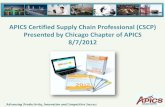 APICS Certified Supply Chain Professional (CSCP) Presented ... · Advancing Productivity, Innovation and Competitive Success APICS Certified Supply Chain Professional (CSCP) Presented