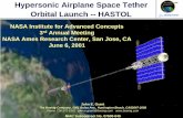 Hypersonic Airplane Space Tether Orbital Launch -- … ·  · 2012-10-10Hypersonic Airplane Space Tether Orbital Launch -- HASTOL NIAC Subcontract No. 07600-040 ... • Conduct preliminary