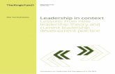 Leadership in context: Lessons from new leadership theory ... · Leadership in context Lessons from new leadership theory and current leadership development practice Kim Turnbull