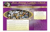 Third Sunday of Advent - San Antonio Catholic Churchsanantoniochurch.org/pdfs/bulletins/2016/16_bulletin_1211.pdf · Church Third Sunday of Advent Year A Mass Schedule ... Church.