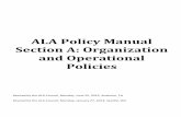 ALA Policy Manual Policy Manual Section A: ... A.4.2.5.2 Council/Executive Board/Membership Information Session ... A.4.3.4.10 Annual Conference and Midwinter Meeting ...