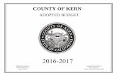 COUNTY OF KERN · COUNTY OF KERN 2016-2017 ADOPTED BUDGET Compiled by the Office of Mary B. Bedard Auditor-Controller-County Clerk Published by Order of Board of Supervisors
