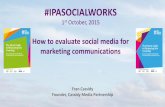 #IPASOCIALWORKS Workshop 2 February, 2015 Ray … Cassidy.pdf · * Convertro (USA, 2014) * Nielsen (USA, 2013) Key Takeaways 1. Social is more than marcomms and is challenging organisations
