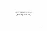 Suprasegmentals (and syllables) - University of Albertatnearey/Ling205/Week12Suprase...2 Syllables •General idea of syllable is easy •Phonetic details are not so clear –May be