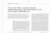 A test for assessing phonemic awareness in young … · Hallie Kay Yopp A test for assessing phonemic awareness in young children The Yopp-Singer Test of Phoneme Segmentation provides