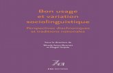 Bon usage et variation sociolinguistique - ENS Éditionscatalogue-editions.ens-lyon.fr/resources/titles/29021100371570/... · Bon usage et variation sociolinguistique Perspectives