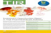 Investment Opportunities Ripen in Thai Pharmaceuticals ... · Thai Pharmaceuticals Industry 1 ... leaving much room for new pharmaceutical investors. With upstream, intermediate and