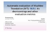 Automatic evaluation of Machine Translation (MT): …pb/cs712-2013/aditya-kashyap...Automatic evaluation of Machine Translation (MT): BLEU, its shortcomings and other evaluation metrics