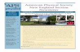 American Physical Society New England Section Newsletter · American Physical Society New England Section Newsletter . ... vester J. Gates Jr. ... American Physical Society New England