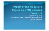 September 23, 2013 Presentation to the … of time it takes for NYJC investigators to arrive (results in employees out on leave long periods) Case Study OMH Facility Individual hired