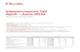 Interim report, Q2 April – June 2014 - Cloetta report, Q2 April ... Italy and reduced sales of contract manufacturing. ... The primary motive for the acquisition is to broaden Cloetta’s