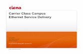 Carrier Class Campus Ethernet Service Delivery Class Campus Ethernet Service Delivery John Lankford Senior Systems Engineer Research & Education jlankfor@ciena.com Internet2 Fall Member