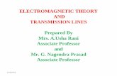 ELECTROMAGNETIC THEORY AND … THEORY AND TRANSMISSION LINES Prepared By Mrs. A.Usha Rani Associate Professor and Mr. G. Nagendra Prasad Associate Professor 1/24/2018