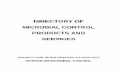 Microbial Control Directory - Society for Invertebrate ... · 1 BACTERIA Pathogen: Bacillus thuringiensis Formulations: Wettable powder Trade name: Bt 8010, Rijin Target host: Lepidoptera