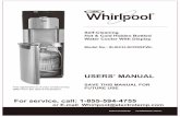Self-Cleaning Water Cooler With Display - Whirlpool · Hidden Bottled Water Cooler With Display ... 13 14 15 16 17 18 19 Power Supply ... To minimize vibrations and noise, ...