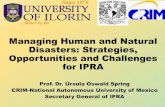 Managing Natural and Human Disaster ... - afes-press.de · Content 1. Human disasters, refugees and migrants 2. Natural disasters and climate change 3. Challenges for IPRA, when confronted