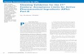 Cleaning Validation for the 21 Century: Acceptance Limits for …€¦ ·  · 2012-03-0844 PHARMACEUTICAL ENGINEERING September/OctOber 2011 cleaning Acceptance Limits for ApIs Continued