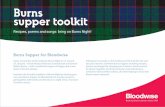 Burns supper toolkit - Bloodwise supper toolkit Recipes, poems and songs: bring on Burns Night! Burns Supper for Bloodwise Scots around the world celebrate Burns Night on or around