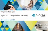 Sigma Designs Q3 FY 17 Corporate Summary€¦ ·  · 2017-07-11Sigma Designs Q3 FY 17 Corporate Summary December 6, 2016. ... 90% US Market Share in traditional security monitoring