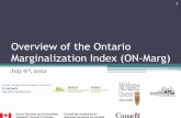 Overview of Ontario Marginalization Index (ONMarg) … (BMI ≥ 25 kg/m2) Self rated health (poor/fair) Inactive Self rated mental health (poor/fair) Diabetes Self-perceived stress