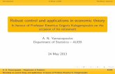Robust control and applications in economic theory - …users.uoa.gr/~istratis/imerida/talks/Yannacopoulos_talk.pdf · IntroductionA linear modelNonlinear systems Robust control and