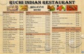 RUCHI INDIAN RESTAURANT INDIAN RESTAURANT BELLEVUE MENU Appetizers (Veg) Price Cut Mirchi $6.49 Veg Pakoda $6.49 Gobi 65 (Paneer +$1) $7.99 Manchurian (Gobi/Baby Corn/Veg/Idly)