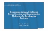 Overcoming Unique, Heightened Record-Keeping and ... Unique Heightened... · Record-Keeping and Documentation Challenges for Contingency ... and theater personnel clearance documents