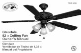 Glendale Ceiling Fan Owner’s Manual - The Home Depot in Ceiling Fan Owner’s Manual Glendale Ventilador de Techo de 1,32 m Manual del Propietario 161 646 52” Glendale Ceiling