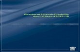 Director Forensic Disability annual report (002) · Director of Forensic Disability Annual Report 2015‐16 Table of contents MESSAGE FROM THE DIRECTOR OF FORENSIC DISABILITY ...