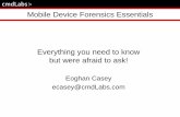 Mobile Device Forensics? - SANS Device Forensics Essentials ... • Lock codes • Unsupported device – Select a similar model ... 1234. cmdLabs>