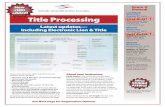 Wednesday, Title Processing - cadaopenroad.org129 for second and ... (ELT) and updated Title App; • Out-of-state title brands; ... has over 15 years of title processing experience